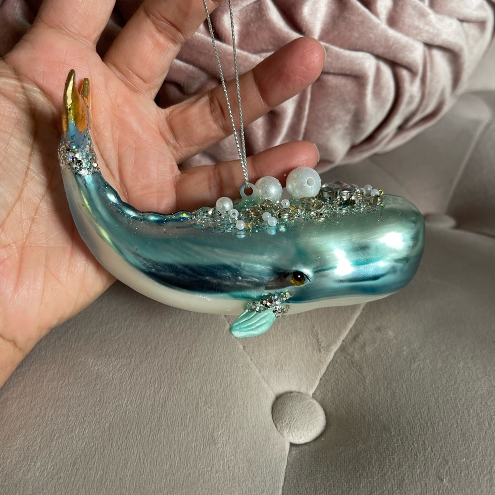 Blue Christmas Whale 🐋 ornament